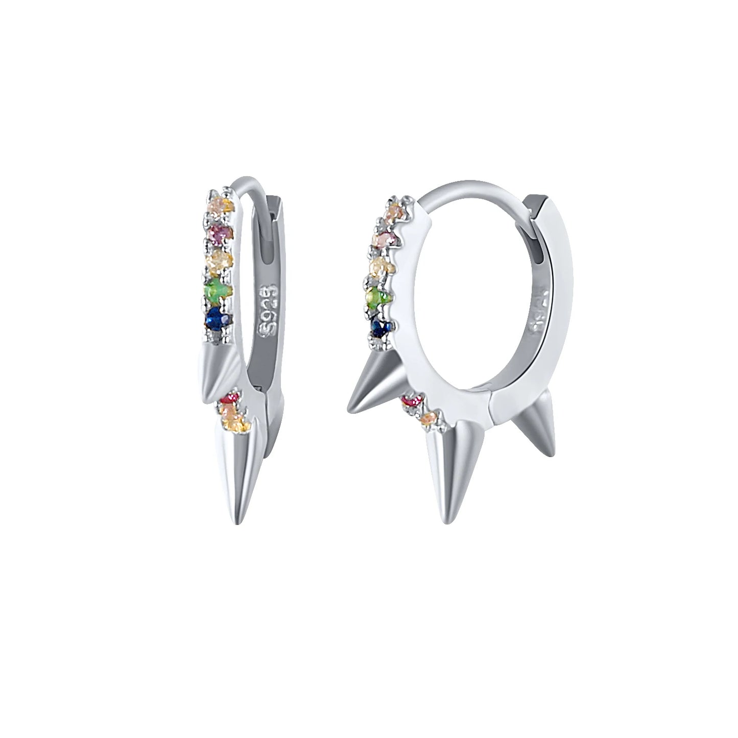 CANNER White Zircon Simple Love Round Earring For Women 925 Sterling Silver Earrings Hoops Pendiente Plata Piercing Gold Jewelry
