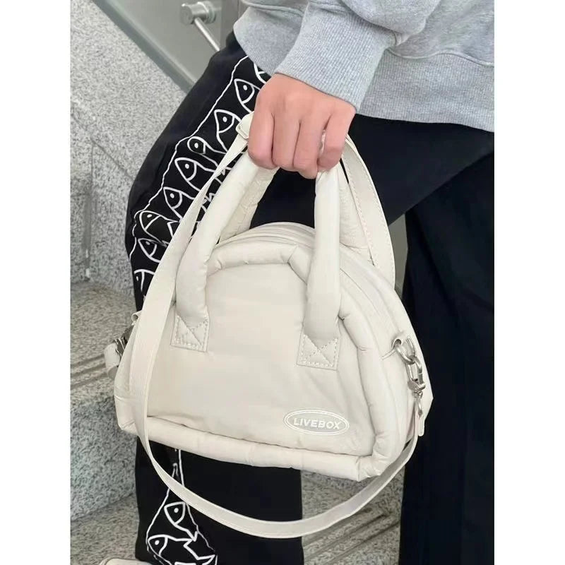 Xiuya Sweet Cute Handbags for Women Fluffy Soft Clouds Casual Crossbody Bag Harajuku 2023 Style Summer New Fashion Shoulder Bag