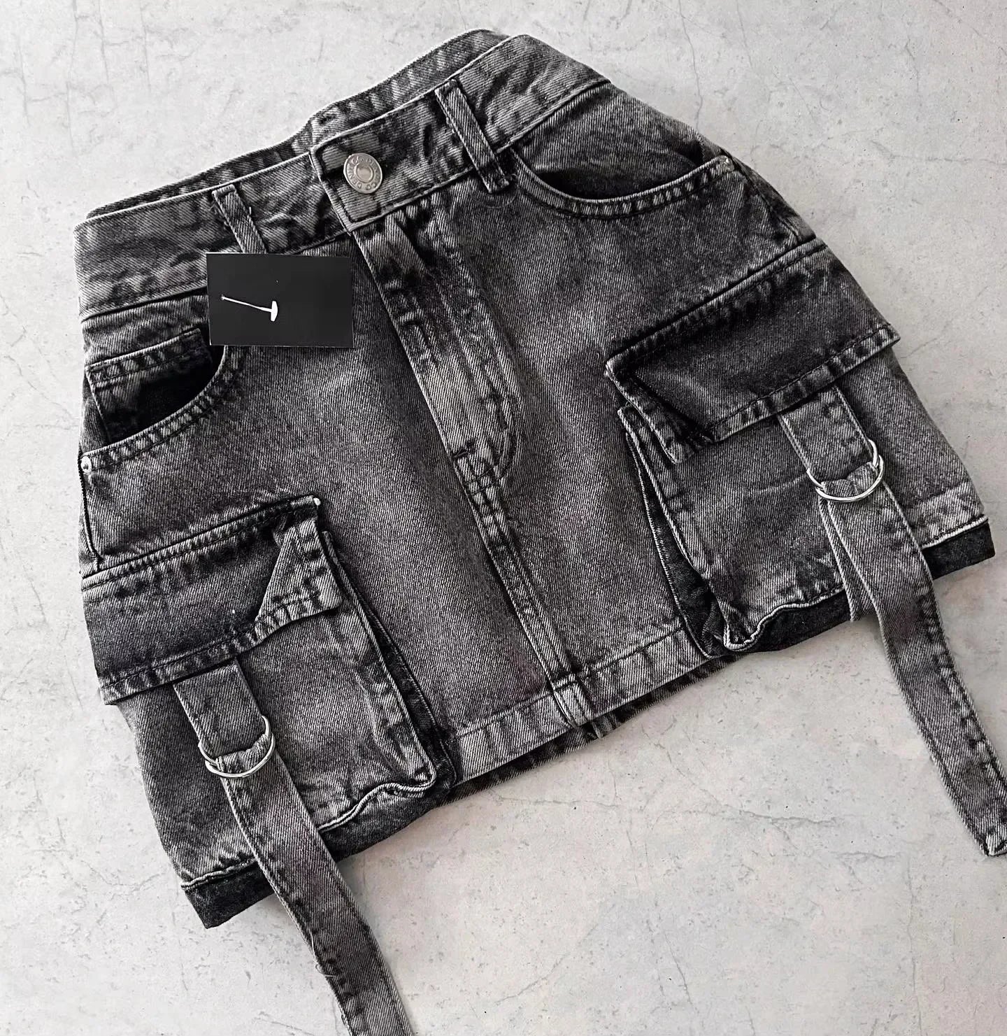 Y2K Mini Short Skirt Harajuku Sexy Hot Girl Slim Hip Skirt Gothic Heart Graphics Pockets Low Waist White Skirt Autumn Clothing