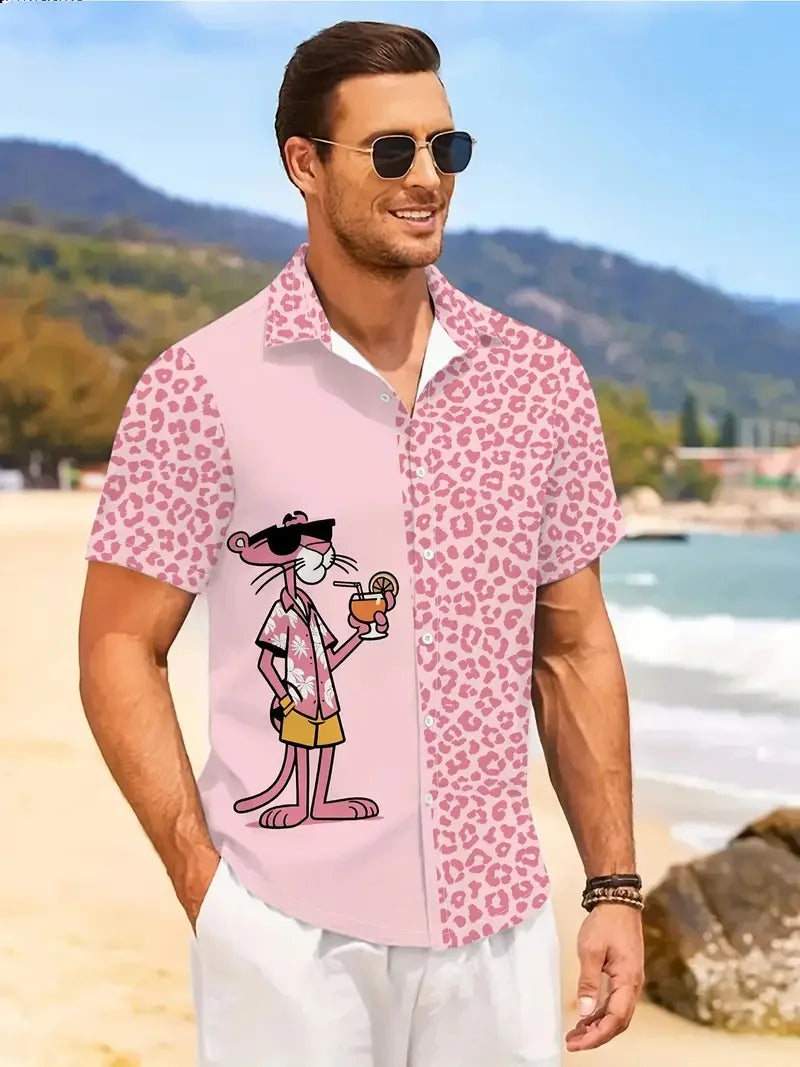 Short-sleeved printed shirt, suitable for both men and women. 3D pattern design. Summer fashion style shirt.