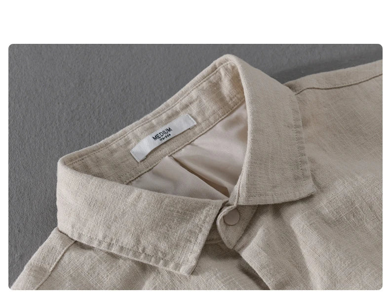 Spring and Autumn New Comfortable Linen Mens Jacket Loose Simple Casual Youth Versatile Cotton Linen Men Clothing FY202
