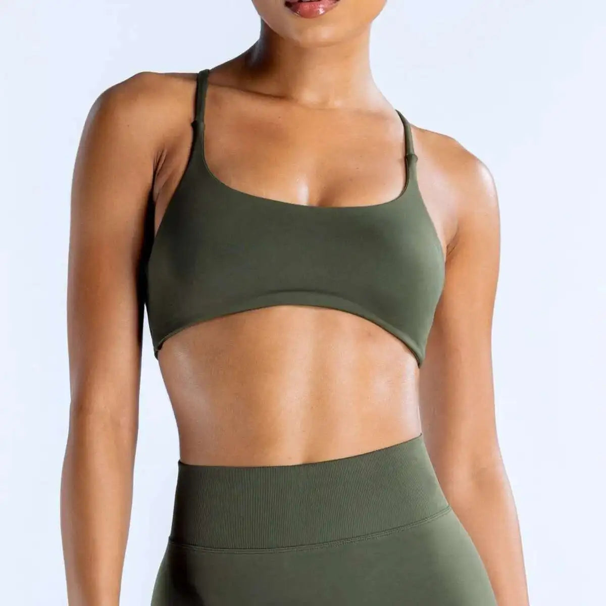 NCLAGEN Twist Back Bra High Support Sports Top Women Gym Clothes Wear Workout Push-up Seamless Yoga Underwear Fitness Running