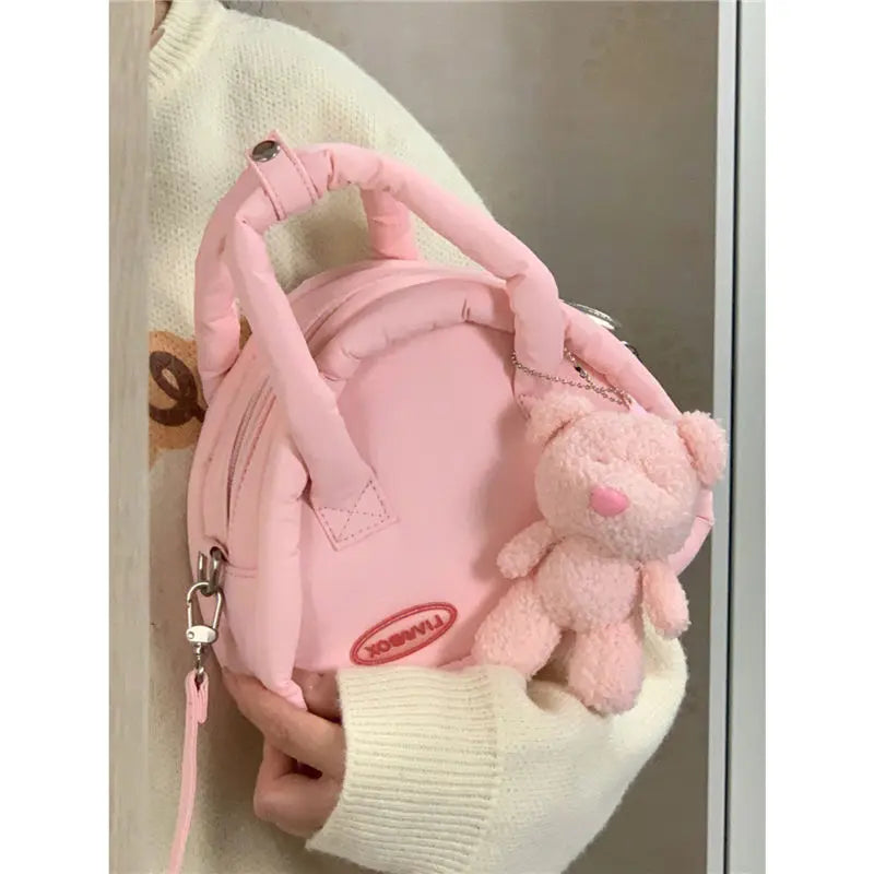 Xiuya Sweet Cute Handbags for Women Fluffy Soft Clouds Casual Crossbody Bag Harajuku 2023 Style Summer New Fashion Shoulder Bag