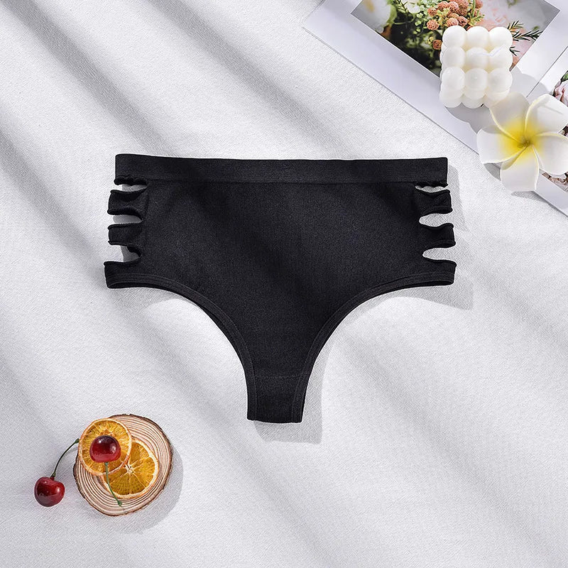 Sexy Women's Lingerie Panties Plus Size High Waist Briefs Comfort Solid Intimates Women Underwear Women Hollow Out Briefs S-4XL