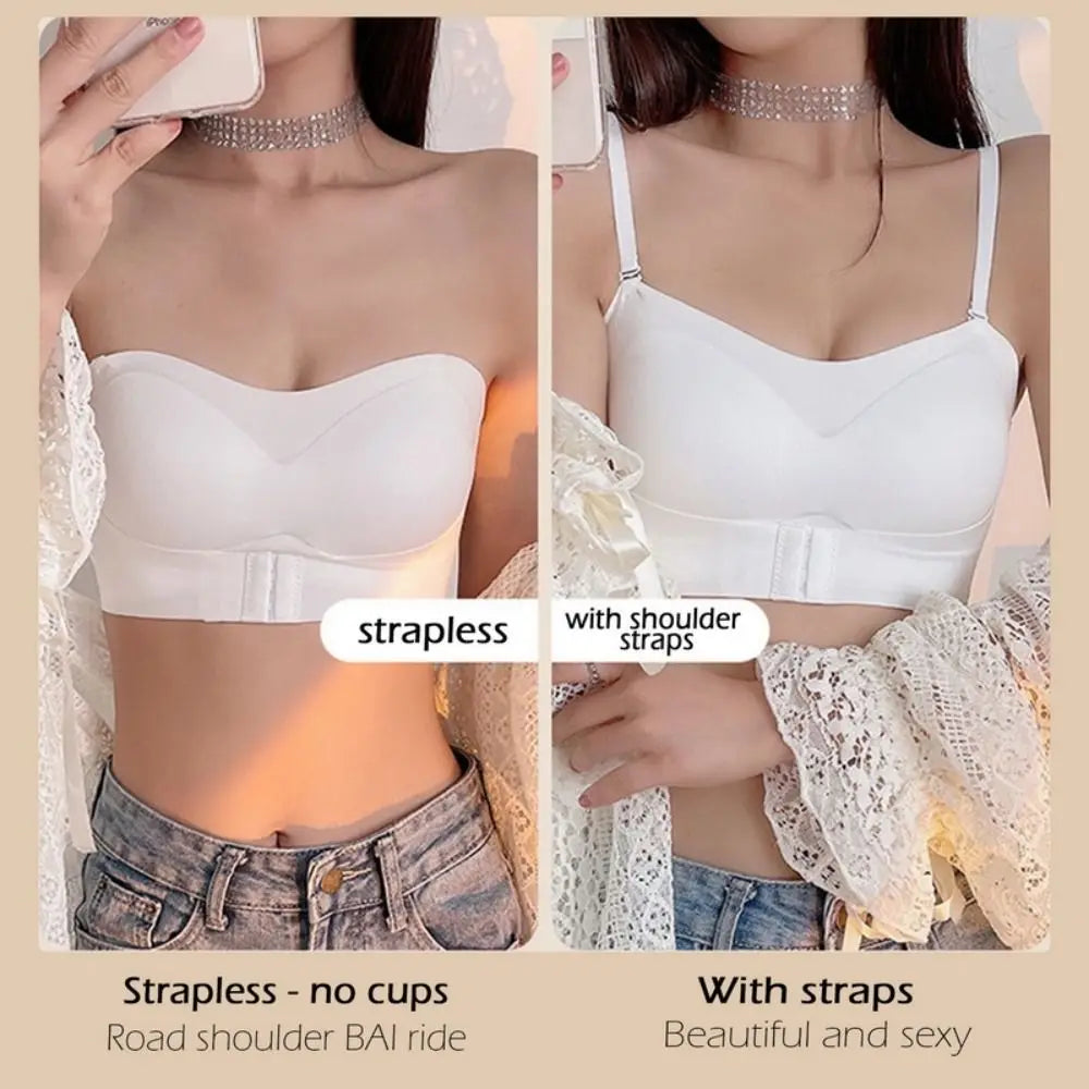 Wireless Strapless Bra Plus Size Non Slip Push Up Wedding Brassiere Big Breasts Sexy Lingerie Women