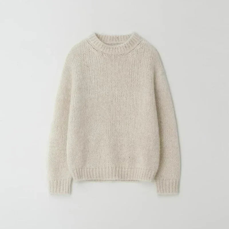 Women 24th Autumn and Winter New Mohair Sweater Lazy Feeling Loose Wool Sweater Top