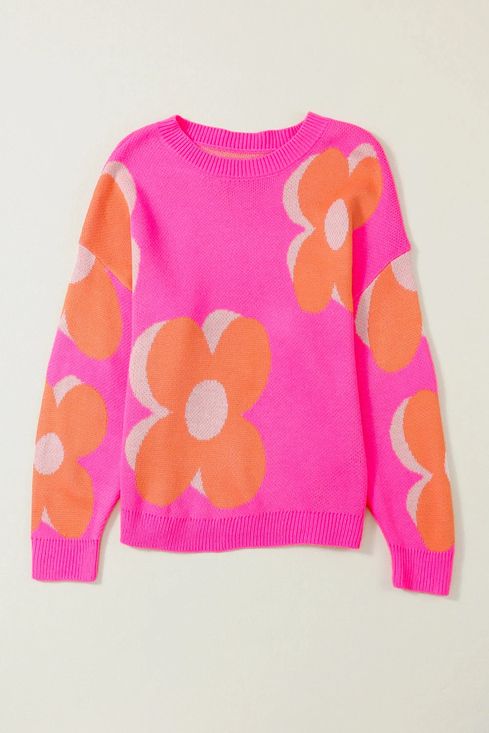 Sweet Lady's Knitwear, Warm and Fashionable Ladies' Clothing Elegant and Sweet Fashion Top with Exquisite Flower Pattern Sweater