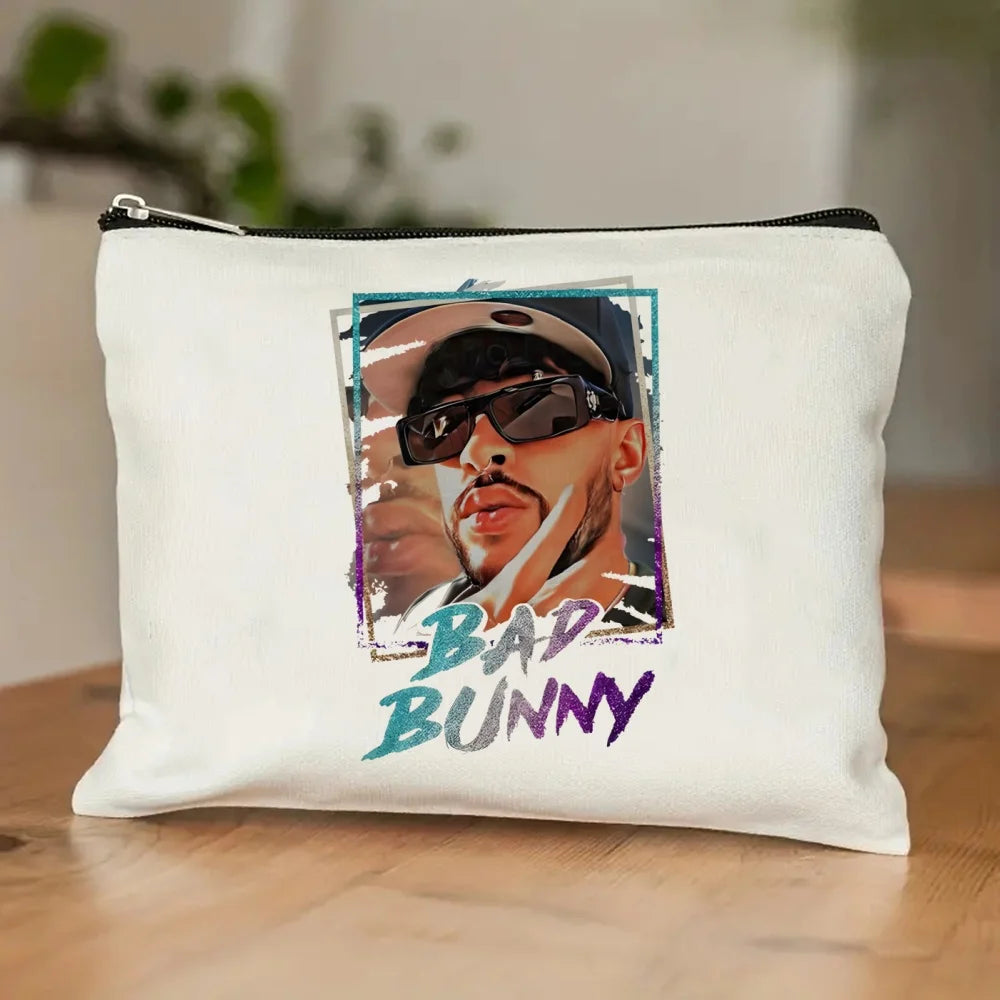 Un Verano Sin Ti Gift Bag Set, Bad Bunny Print Tote Bag, Casual Canvas Shoulder Bag with Mini Storage Bag