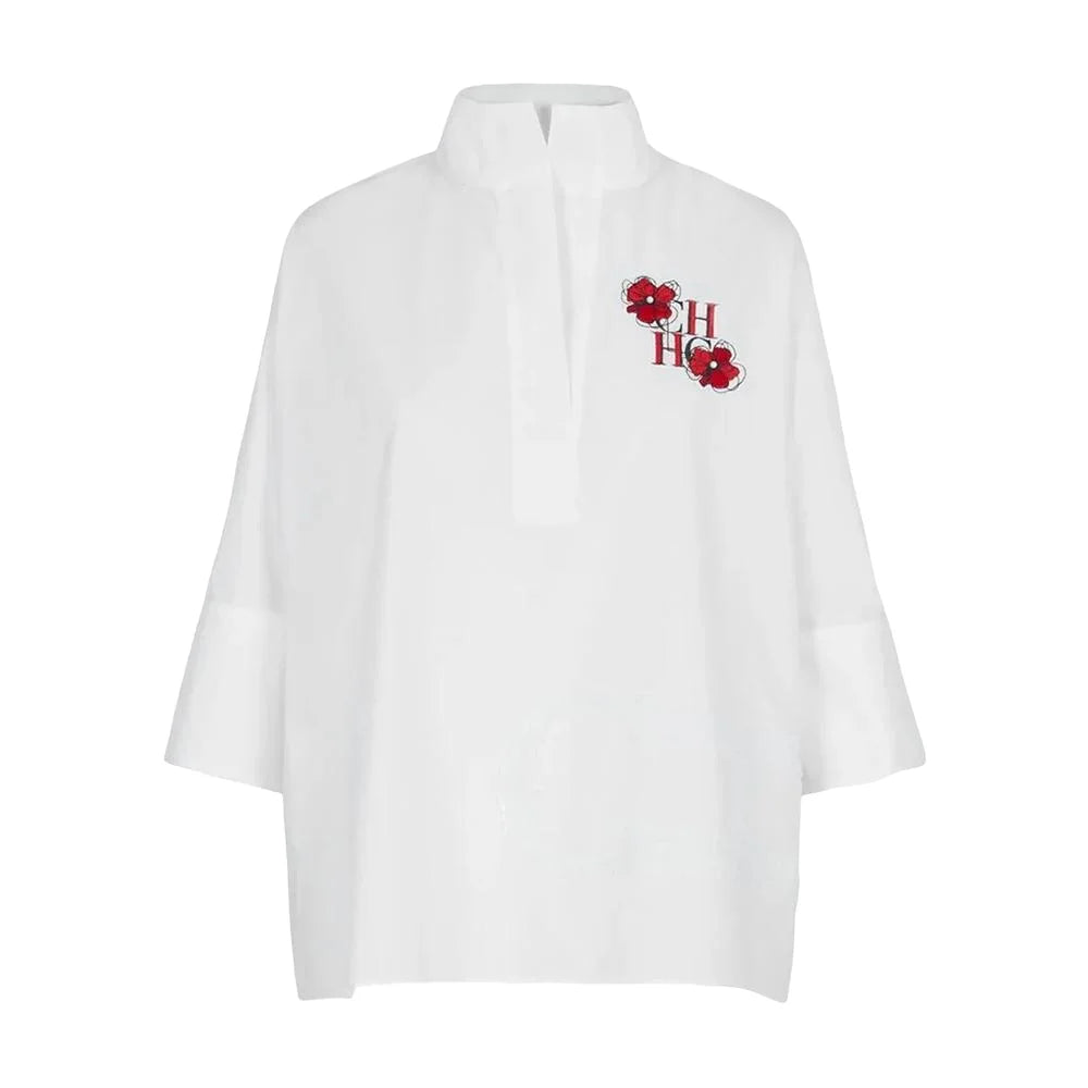Summer Women Shirt New Elegant Temperament Short Sleeved White Shirt Blouse 100% Cotton Shirts Women's Casual Solid Color Tops