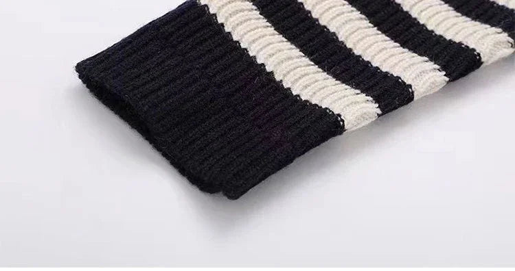 2024 Spring Classic S Letter Knit Cardigan Coat Women Stripe Sweater Ruffles Collar Tops Luxury Designer Brand Chic Y2K Clothing