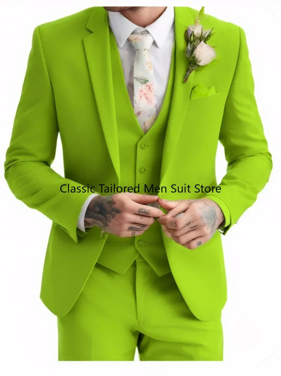 Men's Special Sage Green 3 piece suit Summer Wedding Suit Green 3 piece suit