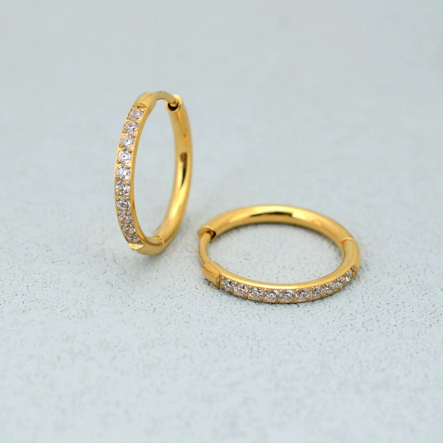 20G Stainless Steel Minimal Hoop Earring Crystal Zirconia Cartilage Helix Earring Piercing Accessory Trendy Female Hoops For Men
