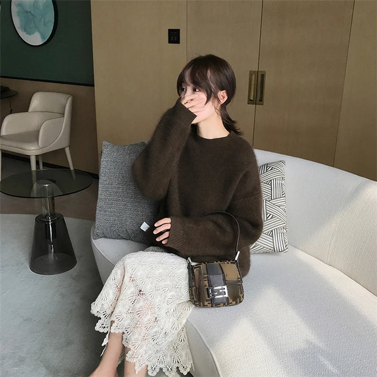 Women Sweater Womens Winter Sweaters Pullover Traf Female Knitting Overszie Long Sleeve Loose Knitted Outerwear Ropa De Mujer