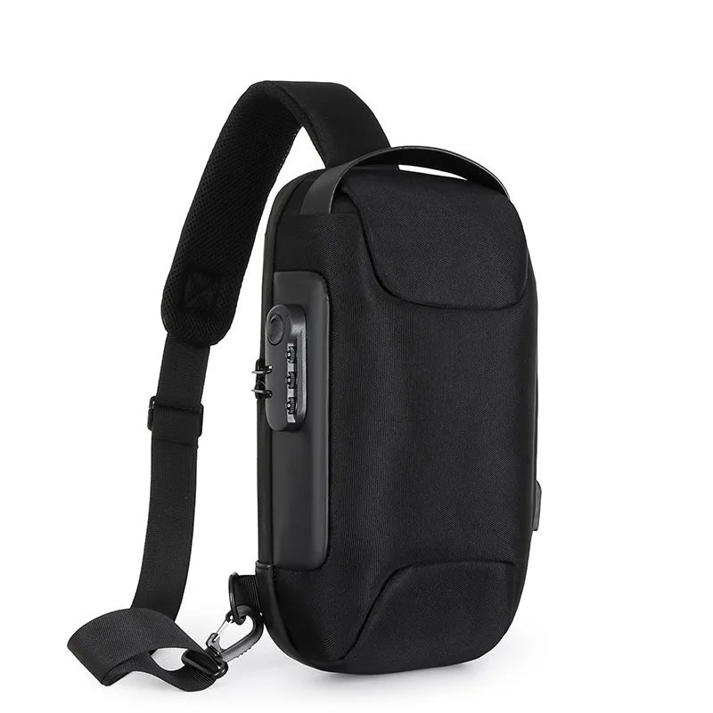 Waterproof Anti -Theft Password Lock Cross -Men Bag Oxford Cloth Sports Oblique Back Shoulder Bag Business Small Crossbody Bag
