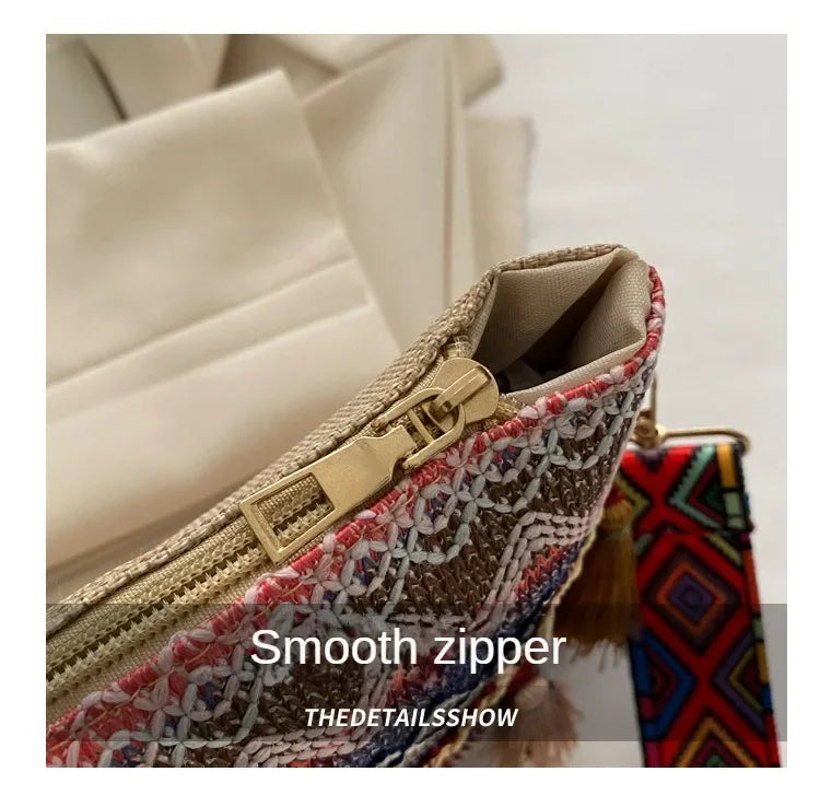 New Vintage Bohemian Fringe Shoulder Bag Women Tassel Boho Hippie Gypsy Fringed Women's Handbags Open Bag Purses and Handbags
