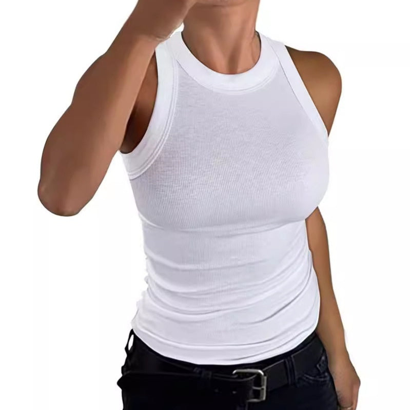 Crew Neck Slim-fit Tank Top For Women