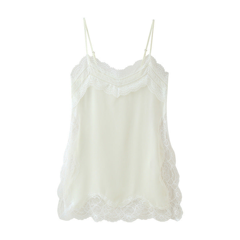Sexy Pure Style Lace Patchwork Slit Sling