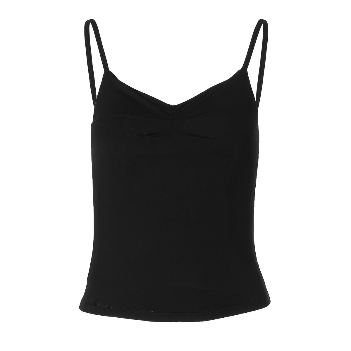New Fashion V-neck Basic Style Solid Color Slim Strap Backless Vest