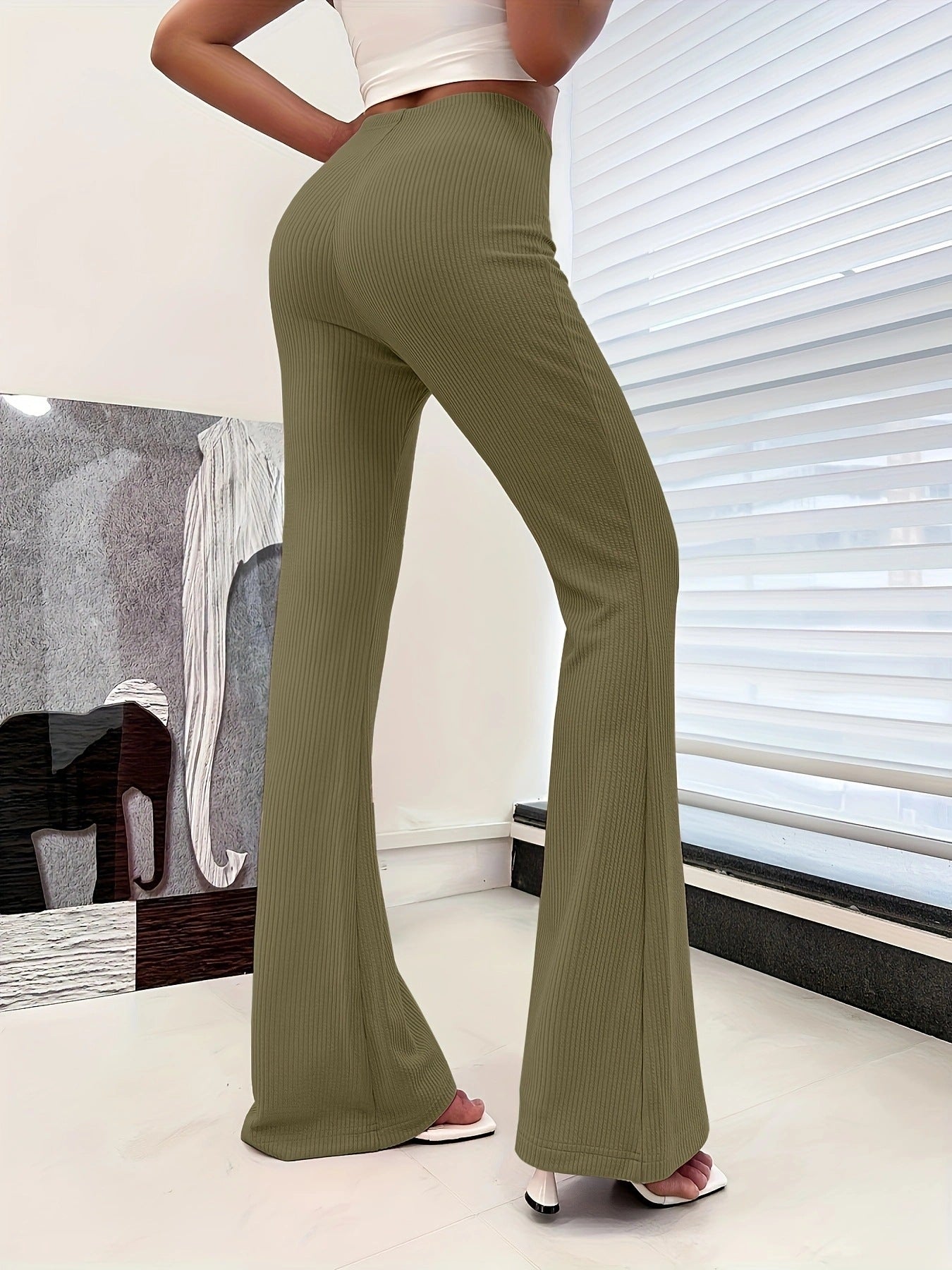 European And American Sports Casual Yoga Slightly Flared Straight Slim Fit Hip Raise Trousers