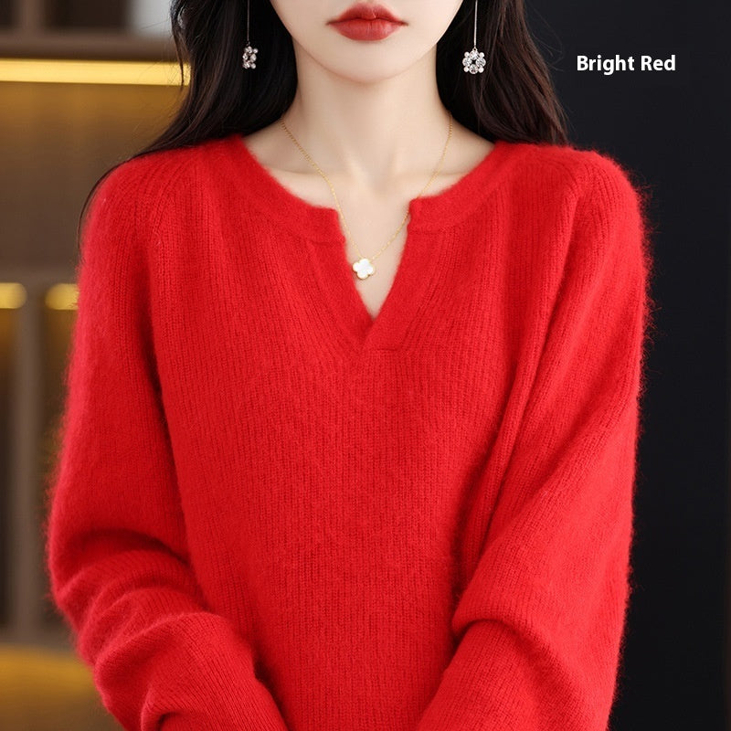 Autumn And Winter Mink Sweater Women's Loose Plus Size Base Fleece Shirt