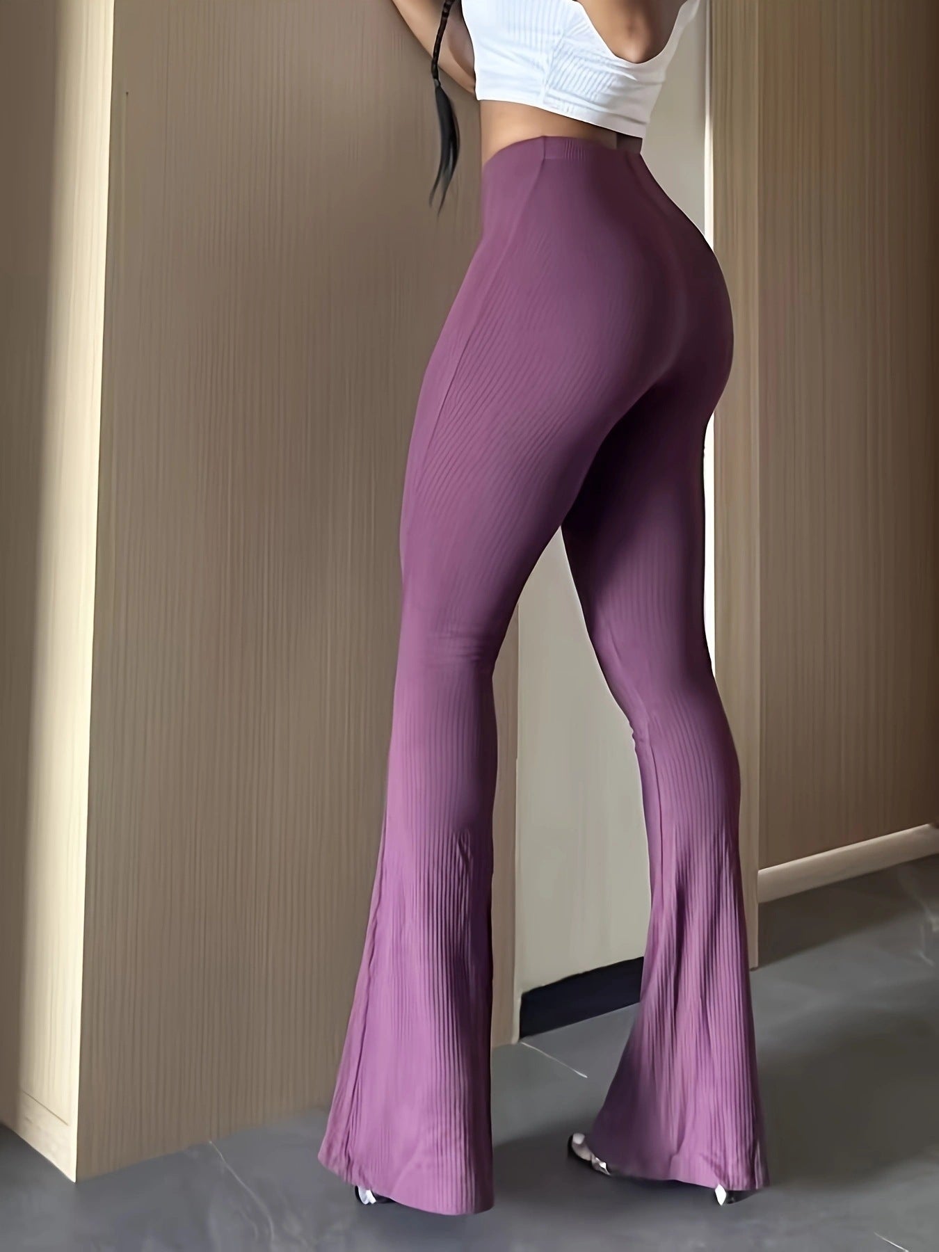 European And American Sports Casual Yoga Slightly Flared Straight Slim Fit Hip Raise Trousers
