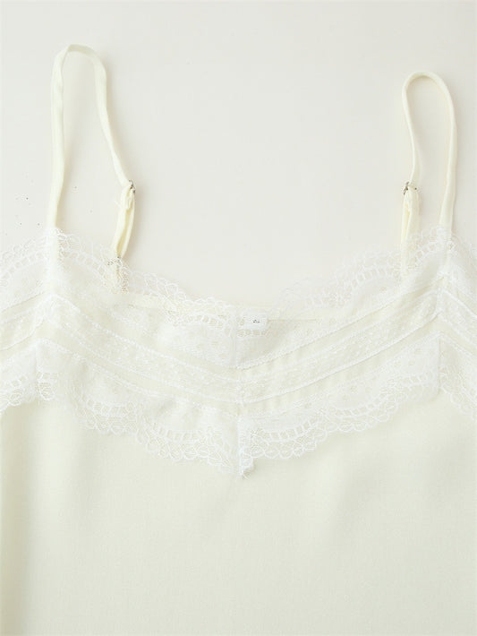 Sexy Pure Style Lace Patchwork Slit Sling