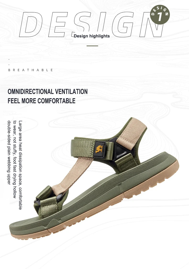 GOLDEN CAMEL Outdoor Brand Men's Sandals Summer Comfortable Lightweight Slippers Sandal Beach Shoes for Men 2023 New Flip Flops