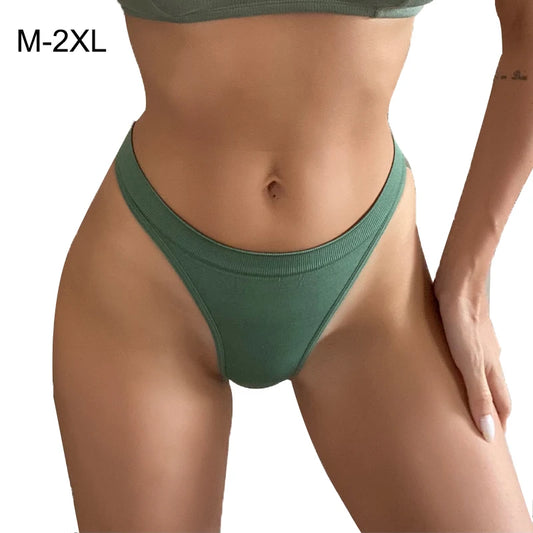Women's Panties Sexy Underpants Thongs G-String Breathable Solid Color Crotch Lingerie Female Elasticity Underwear Women Briefs