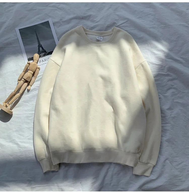 LEGIBLE 2025 Autumn Winter Woman's Hoodies Oversize Female Loose Solid Thicken Fleece Warm Women Sweatshirts Lady