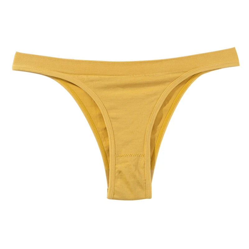 Women's Panties Sexy Underpants Thongs G-String Breathable Solid Color Crotch Lingerie Female Elasticity Underwear Women Briefs