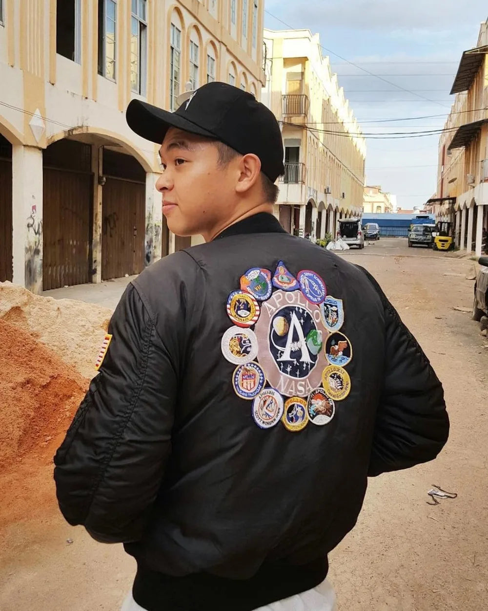 Winter bomber flight jacket vintage MA-1 APOLLO men coat streetwear warm varsity hip hop baseball letterman pilot us air force