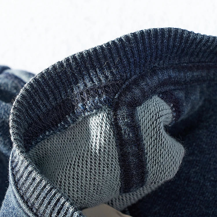 Autumn and Winter New American round Neck Sweater Men 's Washed Long-Sleeved Shirt Knitted Sports Pullover