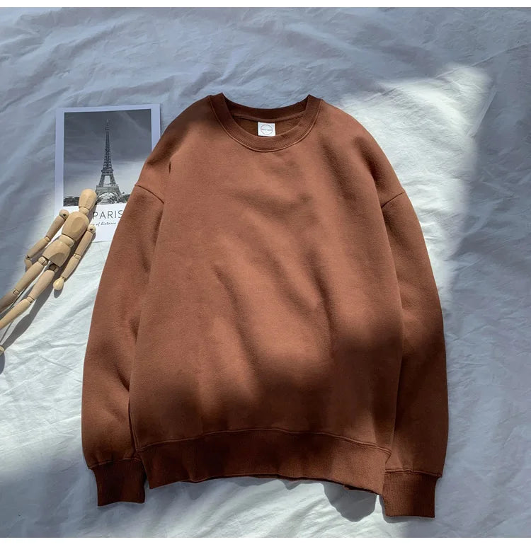 LEGIBLE 2025 Autumn Winter Woman's Hoodies Oversize Female Loose Solid Thicken Fleece Warm Women Sweatshirts Lady