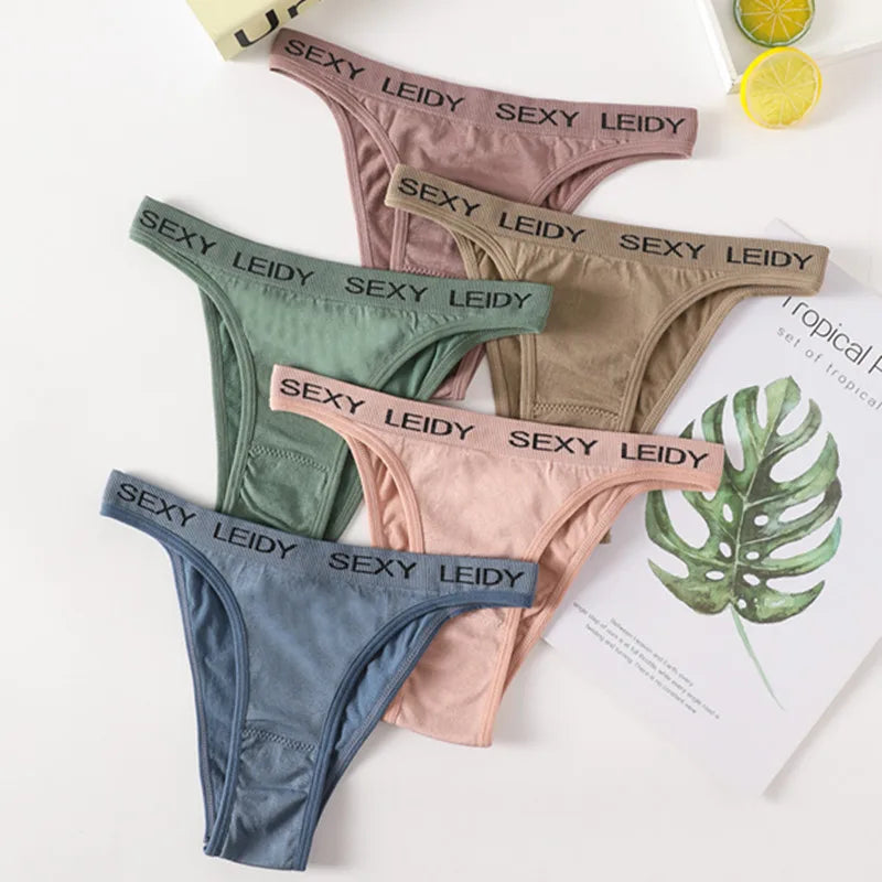 Letter Belt Brazilian Panties Women Seamless Underwear Female Underpants Sexy Briefs Lingerie Comfy Intimates