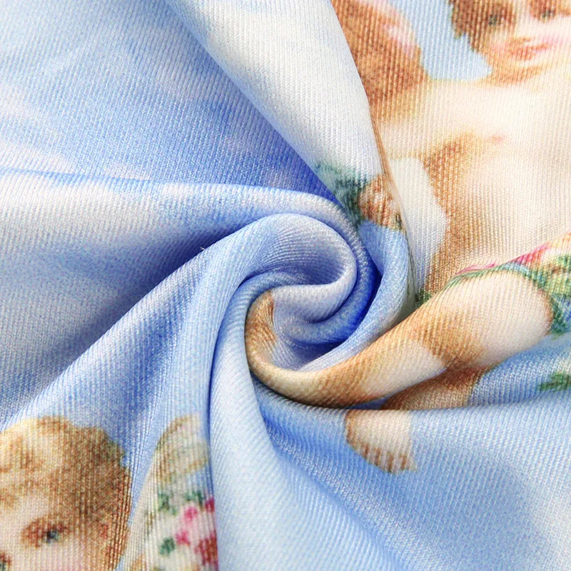 2025 New Fashion Women camisole Sling Top Vest Sleeveless Cold Shoulder The Angel Of Cupid Print Short Camis Female Summer Top