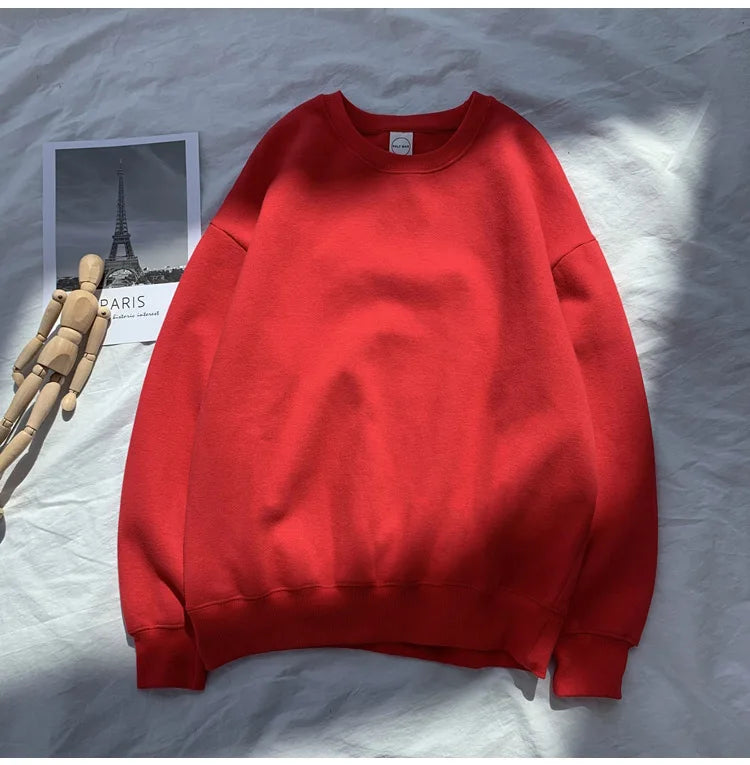 LEGIBLE 2025 Autumn Winter Woman's Hoodies Oversize Female Loose Solid Thicken Fleece Warm Women Sweatshirts Lady