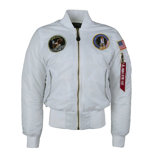 Winter bomber flight jacket vintage MA-1 APOLLO men coat streetwear warm varsity hip hop baseball letterman pilot us air force
