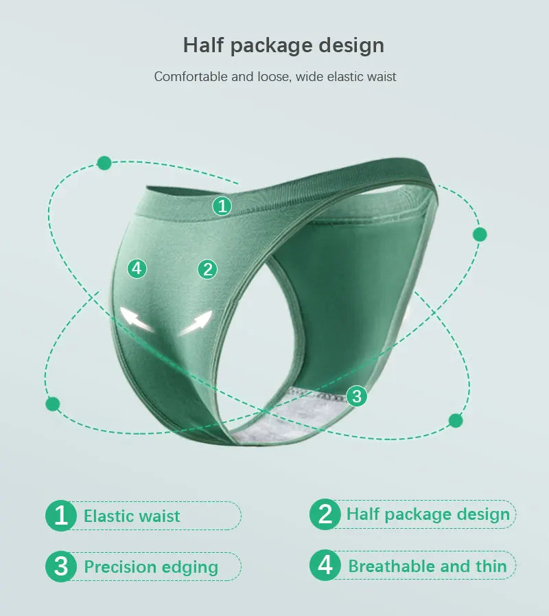 Women's Panties Sexy Underpants Thongs G-String Breathable Solid Color Crotch Lingerie Female Elasticity Underwear Women Briefs