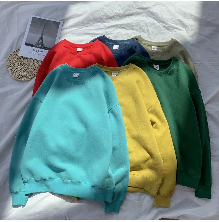 LEGIBLE 2025 Autumn Winter Woman's Hoodies Oversize Female Loose Solid Thicken Fleece Warm Women Sweatshirts Lady