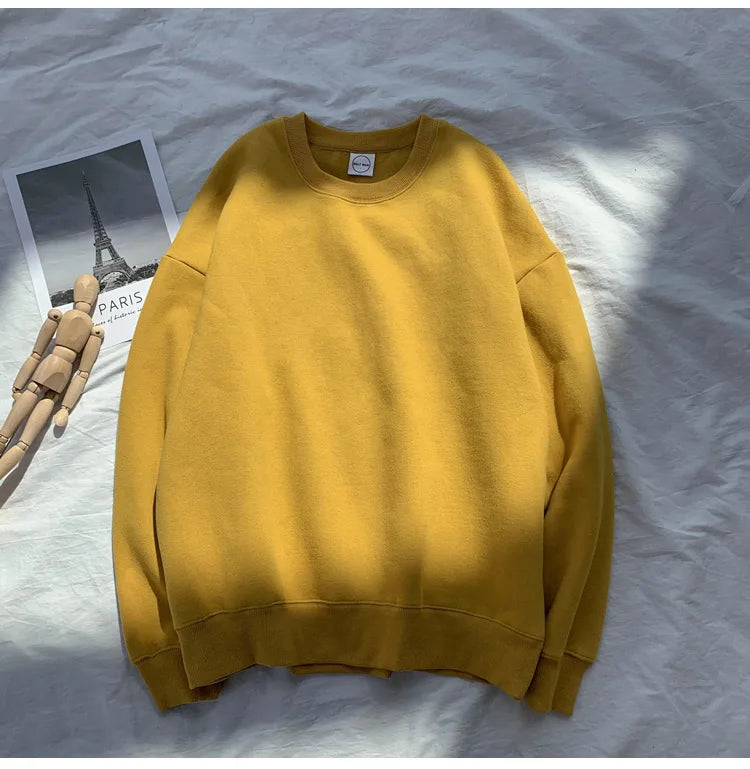 LEGIBLE 2025 Autumn Winter Woman's Hoodies Oversize Female Loose Solid Thicken Fleece Warm Women Sweatshirts Lady