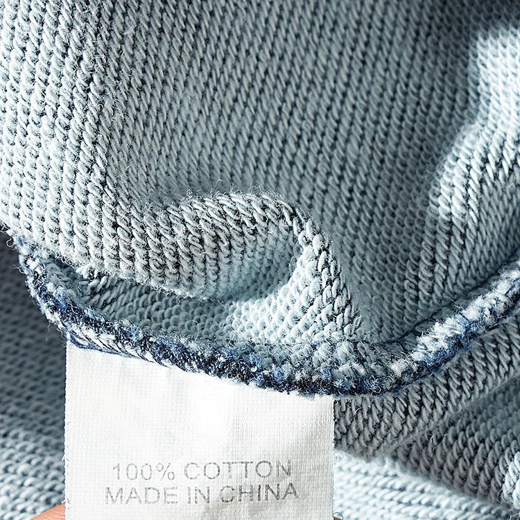 Autumn and Winter New American round Neck Sweater Men 's Washed Long-Sleeved Shirt Knitted Sports Pullover