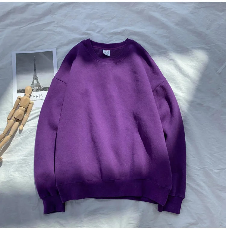 LEGIBLE 2025 Autumn Winter Woman's Hoodies Oversize Female Loose Solid Thicken Fleece Warm Women Sweatshirts Lady