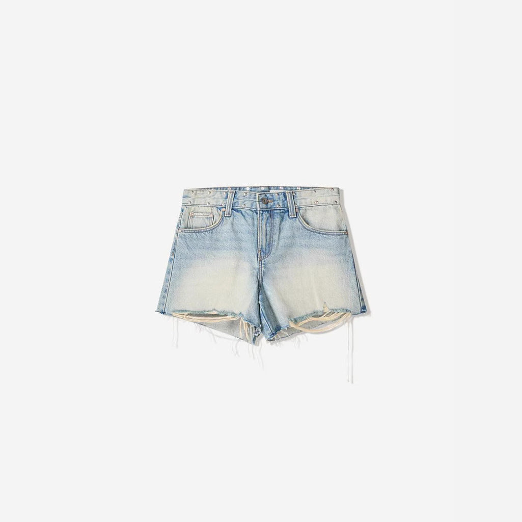 Summer New Women's Fashion Hot Girl Retro High Waist Denim Shorts