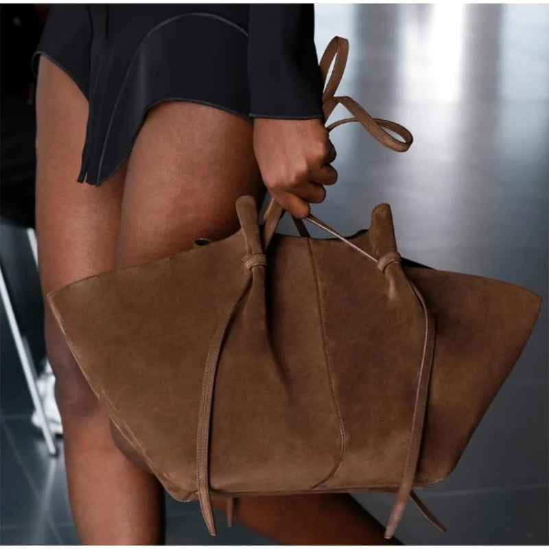 Women's Shoulder Bag Suede Nubuck Large Capacity Hand-held Wing Tote Bag Designer Long Shoulder Strap Shopping Roomy Bags New