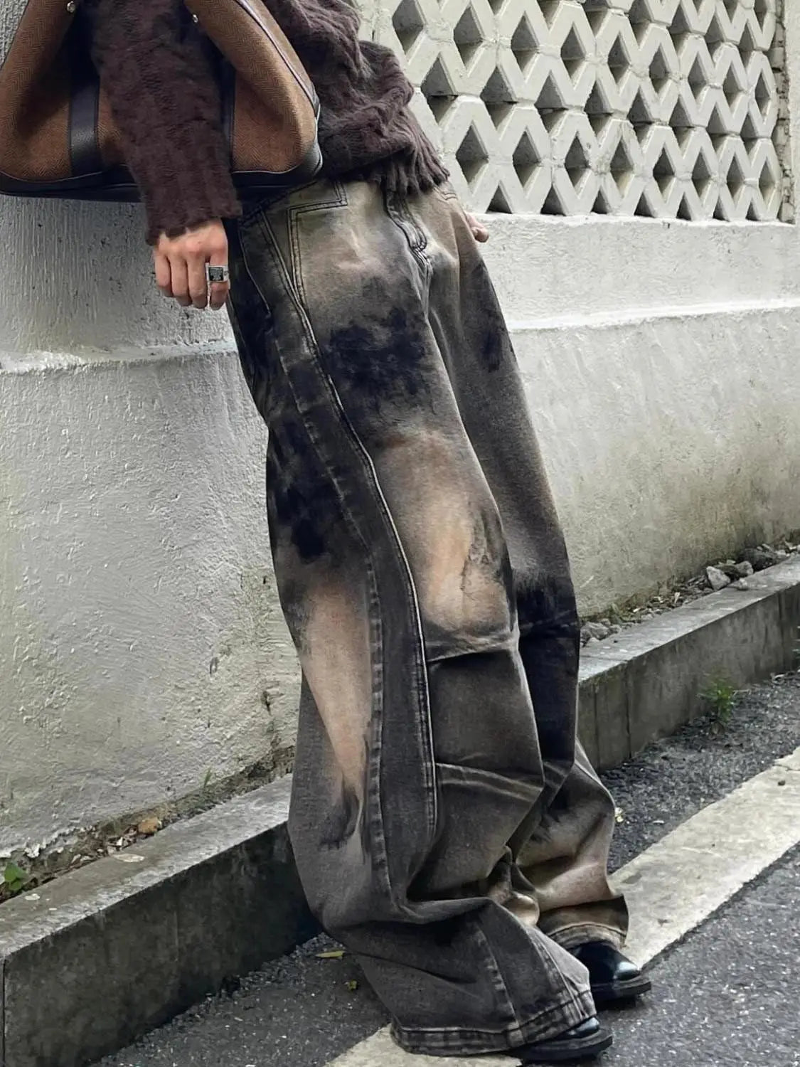 American street style men and women trendy personalized straight leg jeans for spring and autumn couples loose casual pants y2k