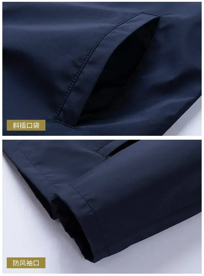 Business Casual Jacket Dad Outer Suit Coat New Men's Middle-aged and Elderly Stand-up Collar Plus Size Spring and Autumn