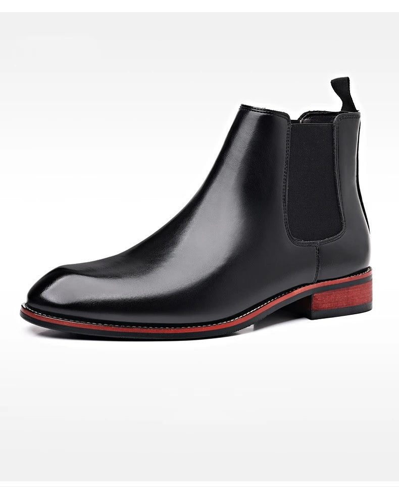 Men's Classic Retro Chelsea Boots Mens Fashion Leather Ankle Boots Men British Style Short Boots High-top Casual Shoes