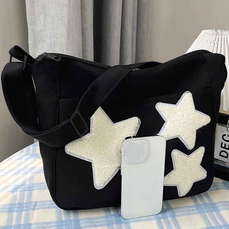 Men and women's commuting bags - simple, niche, retro, girlish cross-body bag made of canvas fabric