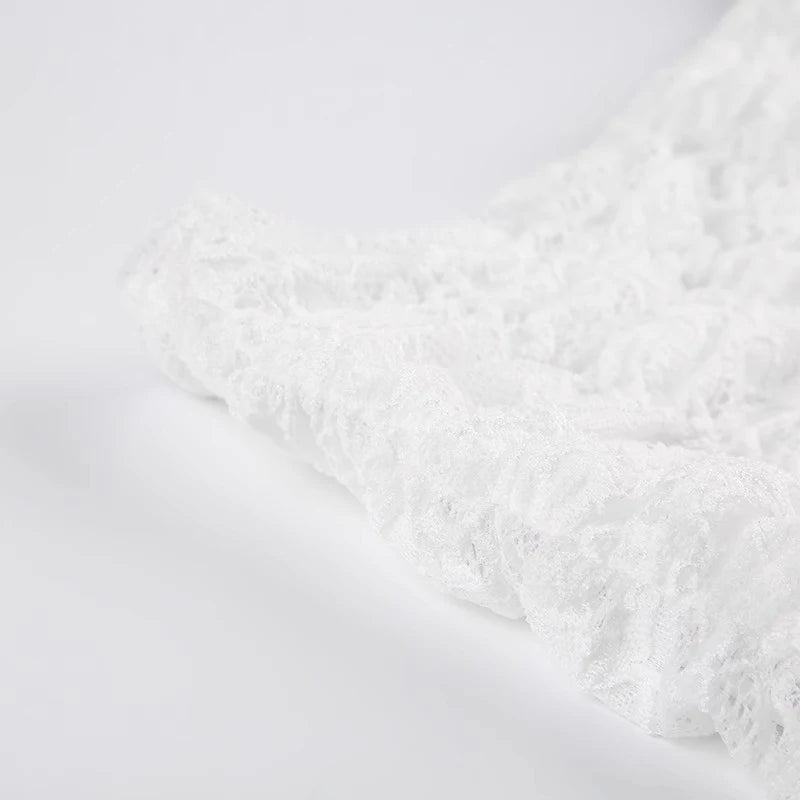 Vintage Lace Asymmetrical Skirts Sexy Mid Waist Mini Skirts Women French Fashion Streetwear Ladies Y2k Clothes