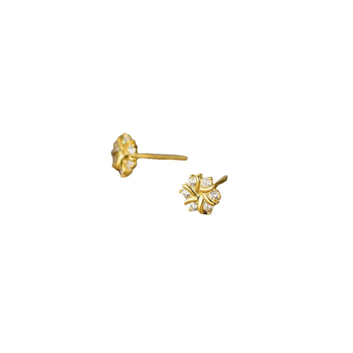 Silver 925 Earrings For Women Zircon Snowflake Shiny Earrings For Girls Flower Earrings Daily Stud Earrings For Women